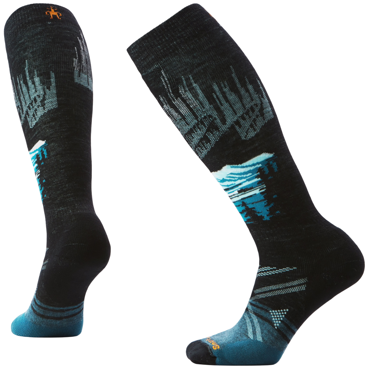 Skarpety narciarskie Smartwool W Ski Full Cushion Alpine Auroras Rozmiar skarpet: 38-41 / Kolor: czarny/niebieski
