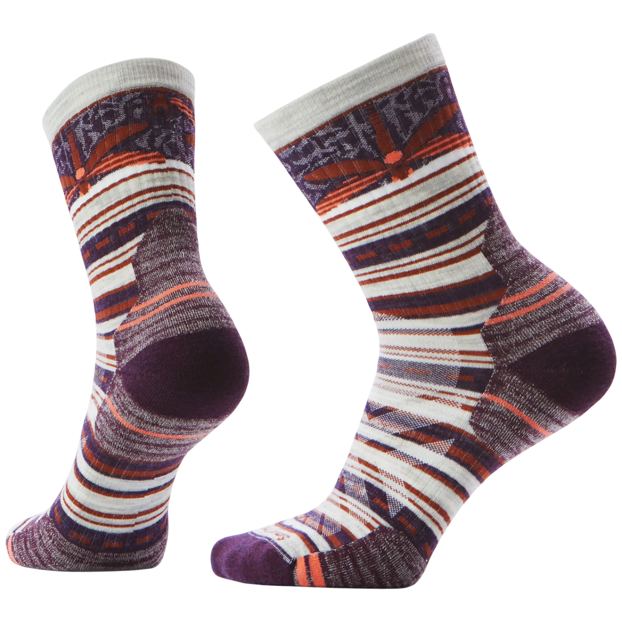 Skarpety damskie Smartwool W Hike Targeted Cushion Dragon Stitch Mid Crew Rozmiar skarpet: 37-41 / Kolor: czarny/pomarańczowy