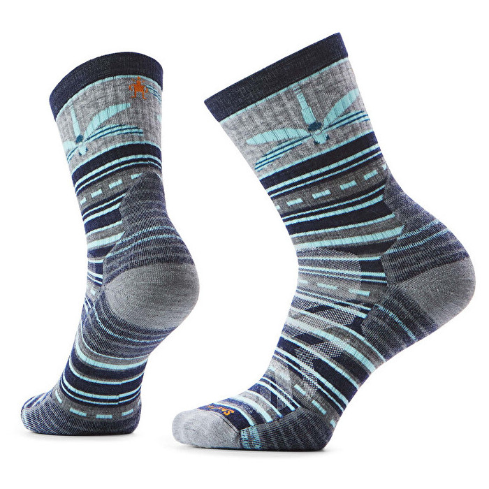 Damskie skarpety Smartwool W Hike Targeted Cushion Dragon Stitch Mid Crew Rozmiar skarpet: 37-41 / Kolor: ciemnoniebieski