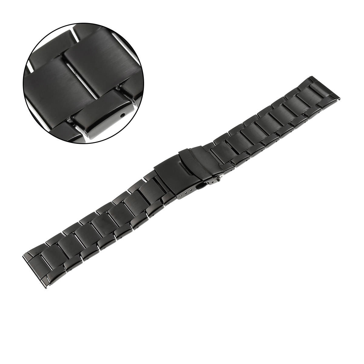 Czarna stalowa bransoleta - 24 mm Pacific MB71