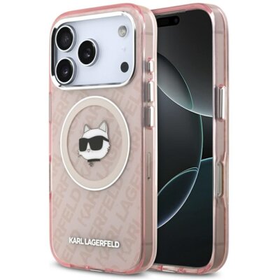 Etui KARL LAGERFELD IML Choupette Head Logo MagSafe do Apple iPhone 17 Pro Różowy