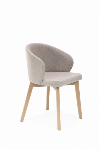 Flavio 5 krzesło tapicerowane beżowe nogi dąb artisan