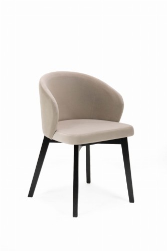Flavio 5 krzesło tapicerowane beżowe nogi czarne