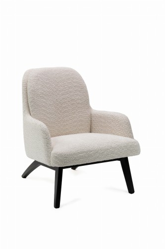 Olivier 2 fotel tkanina ecru nogi czarne