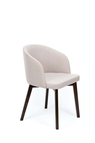 Flavio 2 krzesło tapicerowane bukowe beżowe nogi kolor orzech