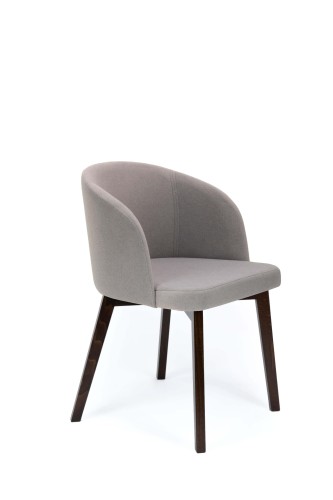 Flavio 2 krzesło tapicerowane bukowe szare nogi kolor orzech