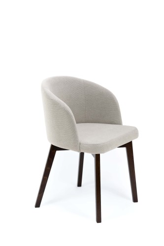 Flavio 2 krzesło tapicerowane szare nogi kolor orzech