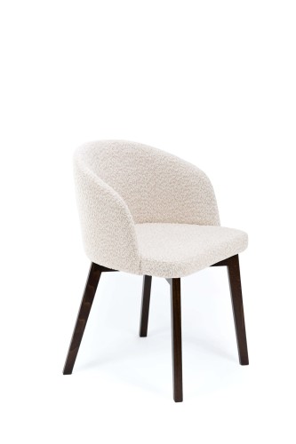 Flavio 2 krzesło tapicerowane ecru nogi kolor orzech