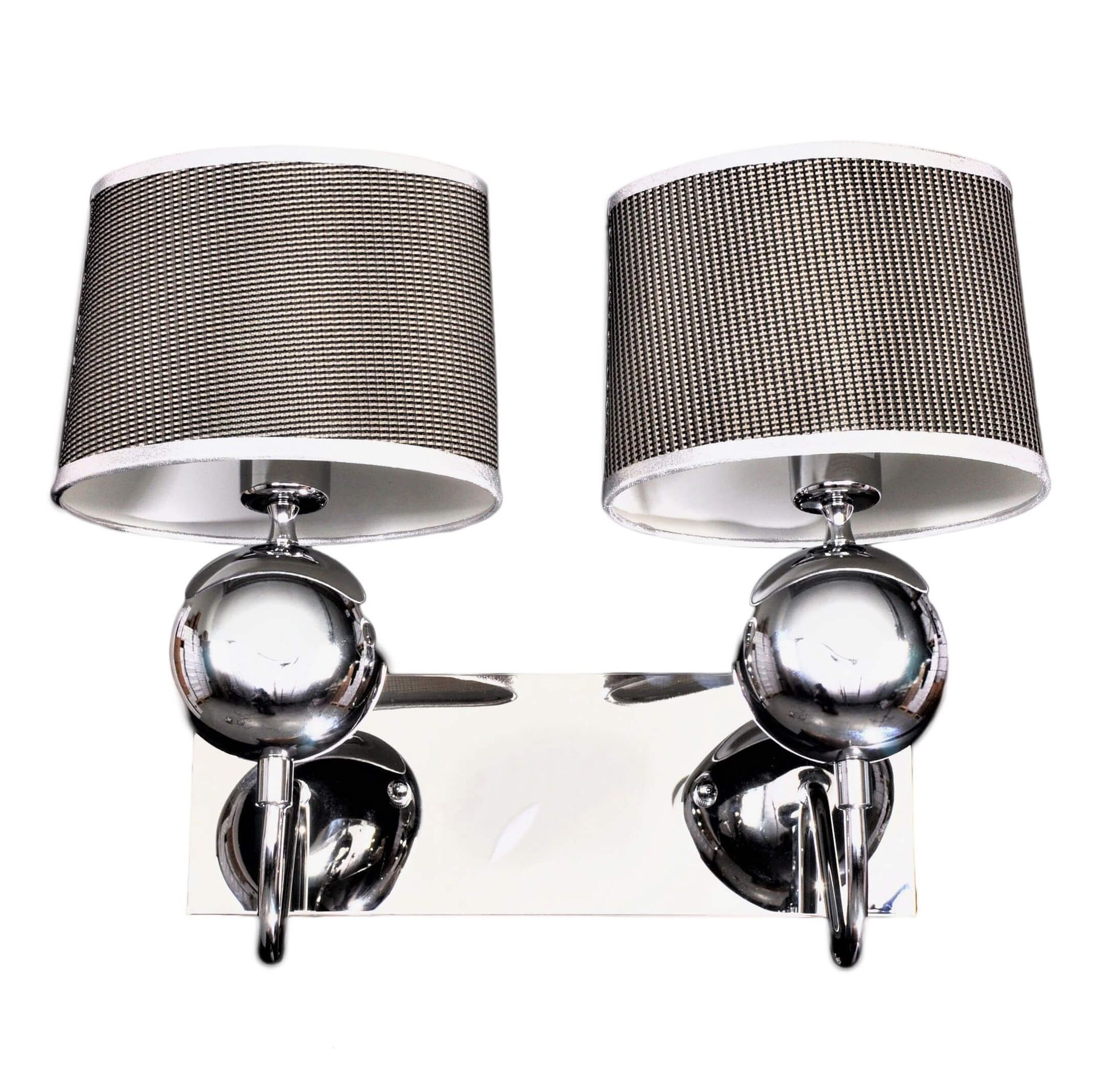 VIVERRA W2 elegancki kinkiet chromowany abażur srebrny 2xE14