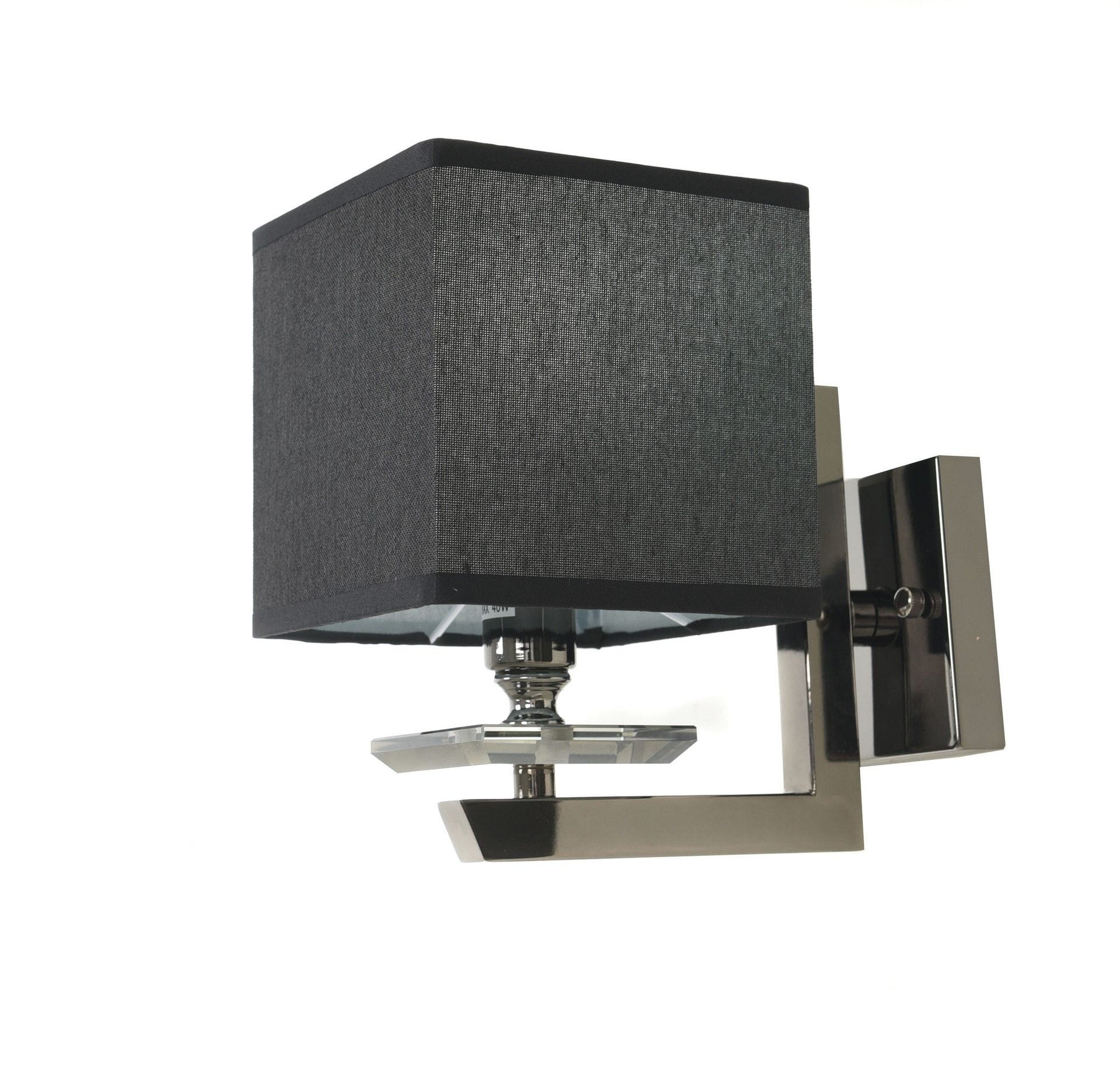 FIANELO W1 kinkiet chrom z czarnym abażurem 1xE14