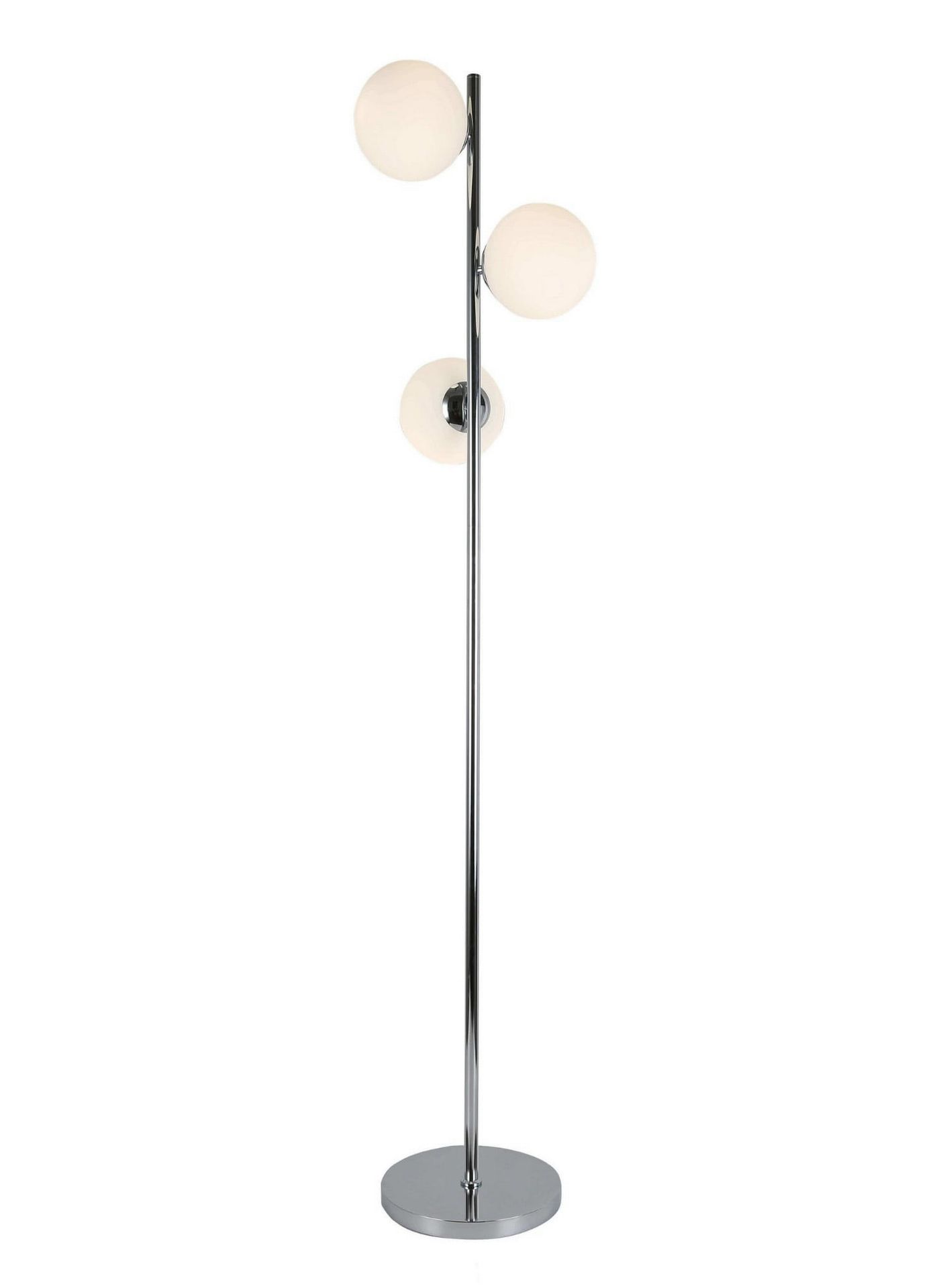 Lumina Deco FREDICA W3 lampa stojąca chrom klosze kule szkło mleczne 3xE27