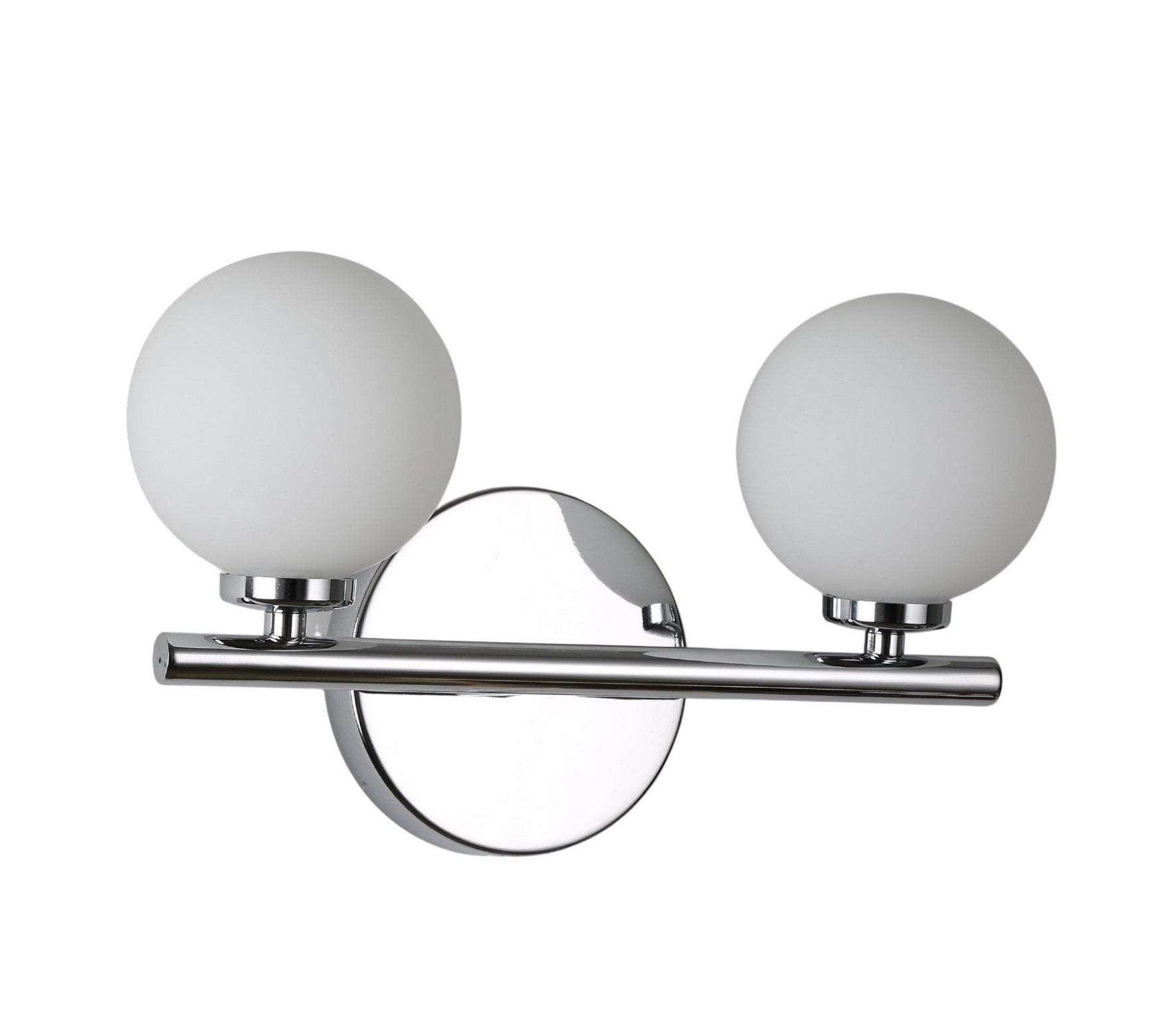 MARSIADA W2 kinkiet chrom z mlecznymi kulkami 2xG9