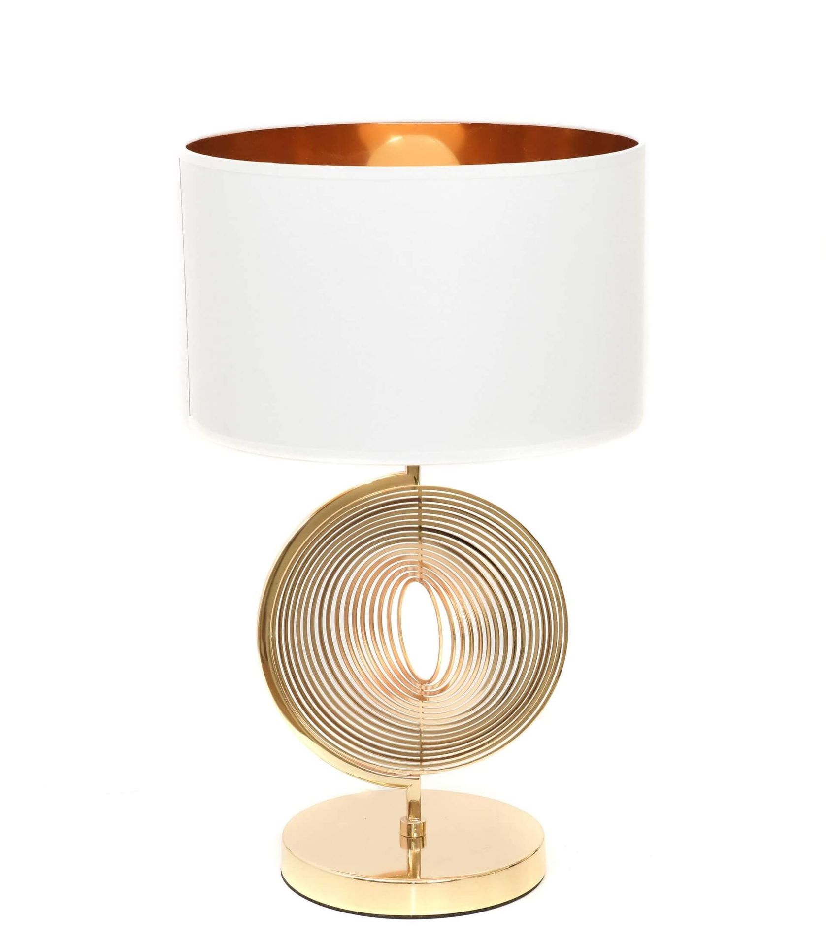 Lumina Deco MONTERONI glamour lampa nocna złota z białym abażurem