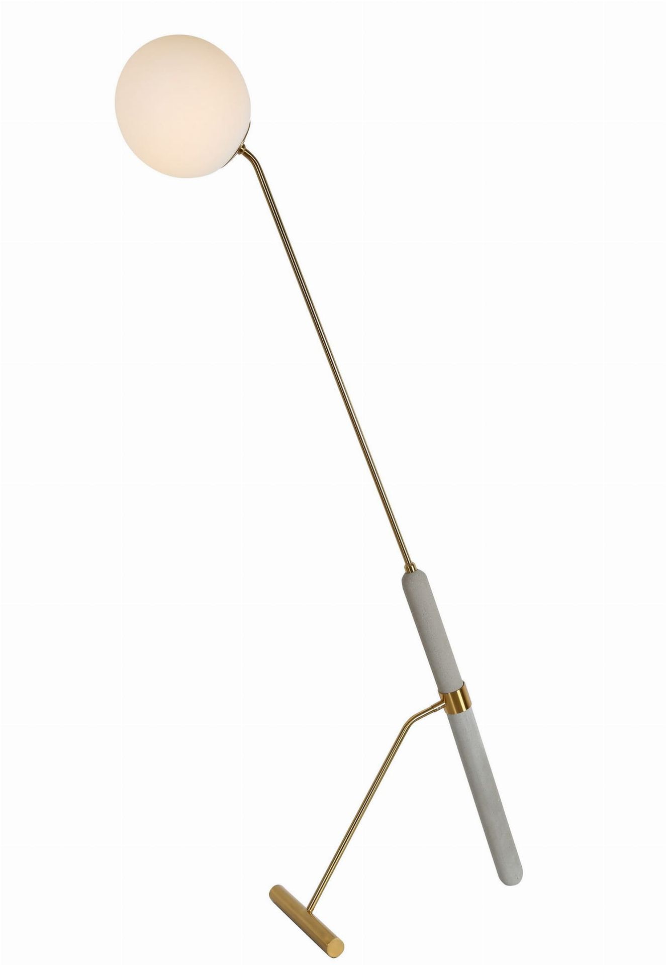 Lumina Deco GRANINO W1 nowoczesna lampa podłogowa beton mosiądz ze szklanym kloszem E27