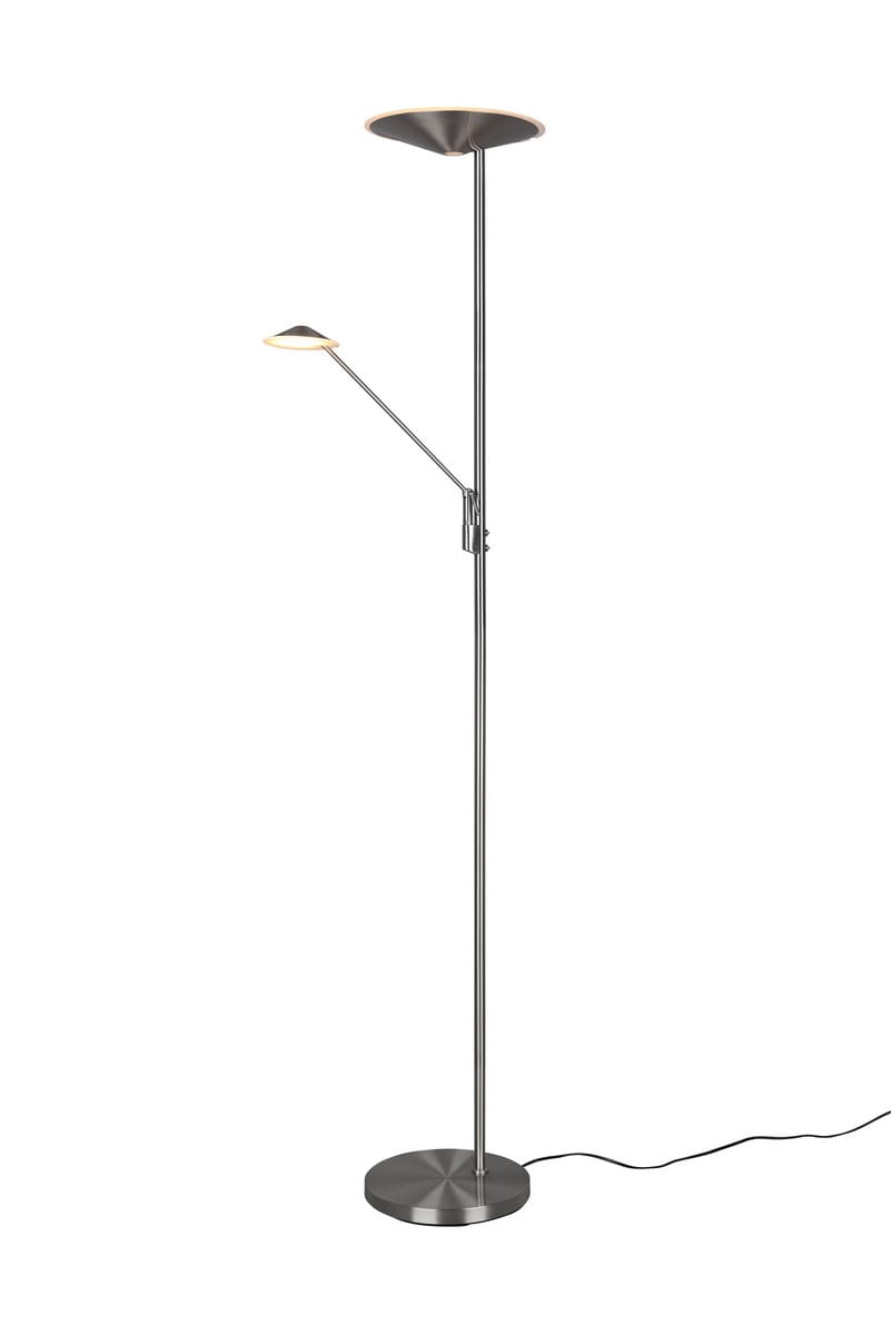 Trio BRANTFORD 425610207 lampa stojąca nikiel mat LED 30W + 6,5W CCT sterowanie dotykowe funkcja do czytania