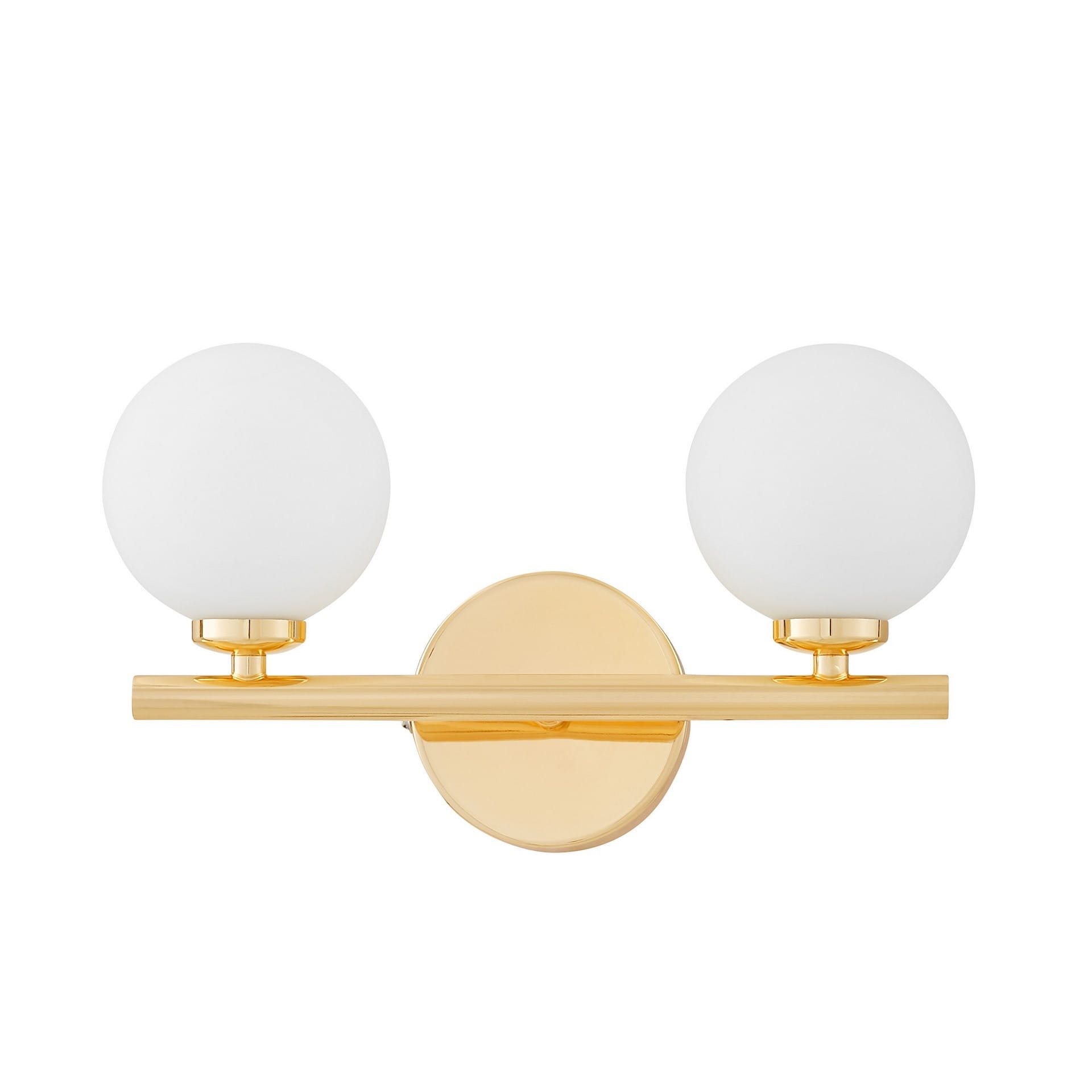 MARSIADA W2 kinkiet złoty z mlecznymi kulkami 2xG9