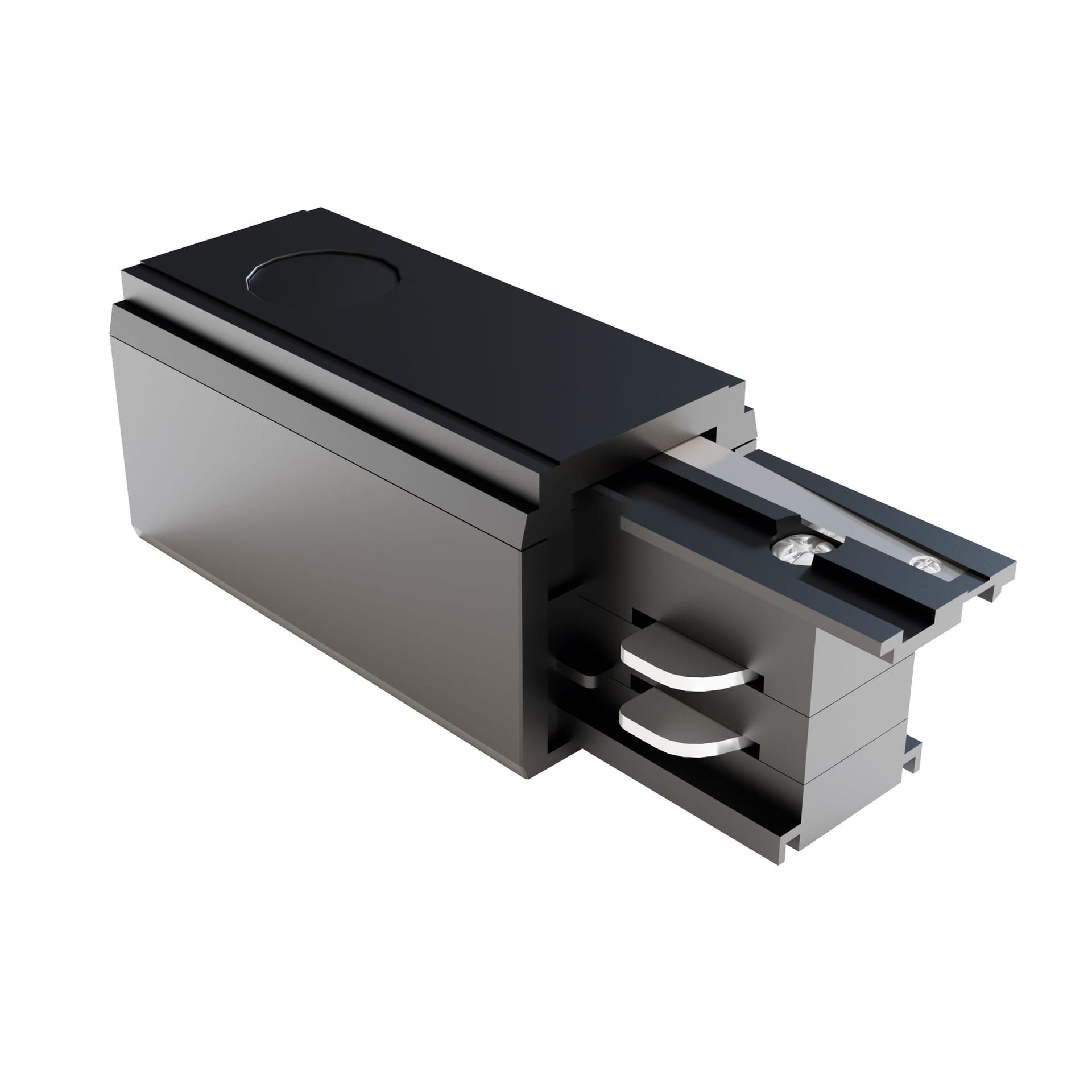 TRINITY zasilanie końcowe lewe czarne do szyny 3-fazowej natynkowej