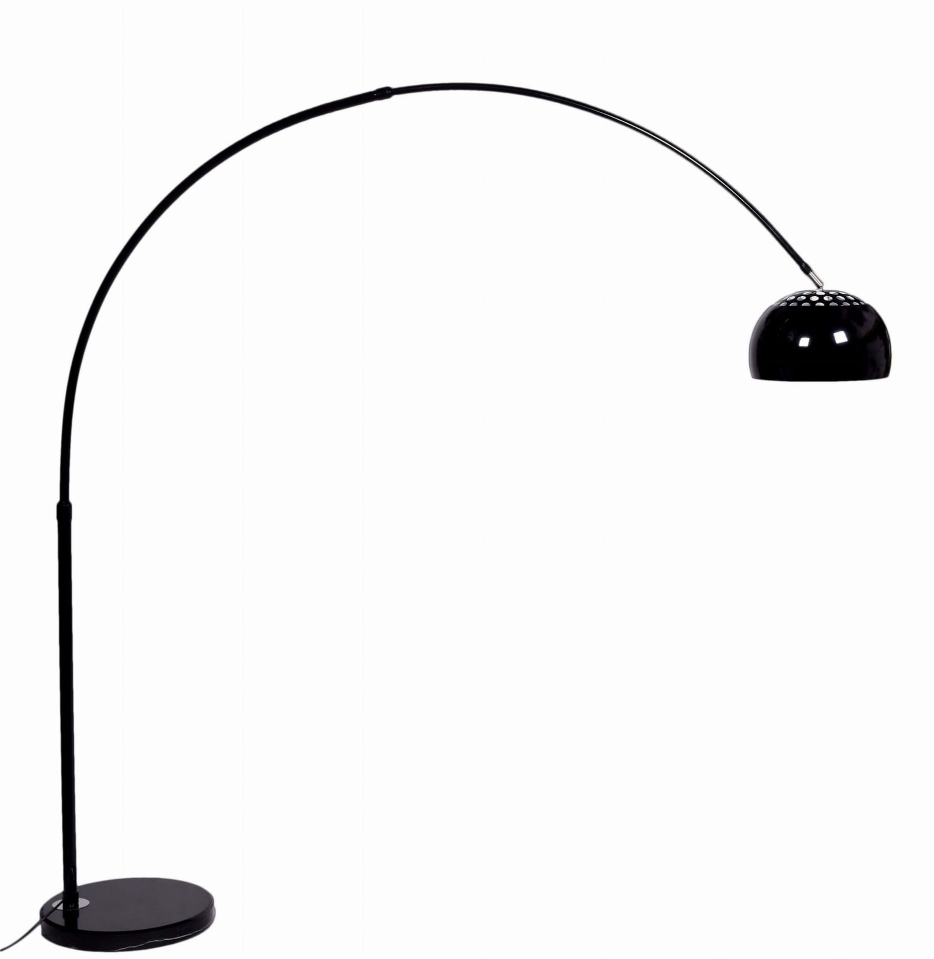 Lumina Deco AZURRO B1 lampa podłogowa czarna na wysięgniku z granitową podstawą E27