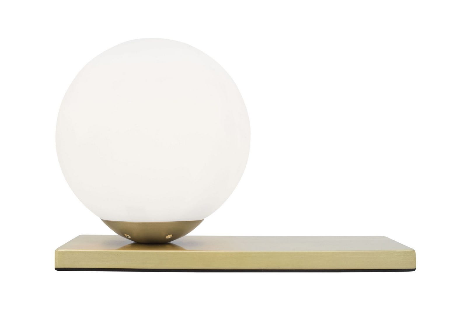 Luces Exclusivas PLATA LE41763 Lampa stołowa z mleczną kulą i złotą podstawą Elegancka lampa szklana