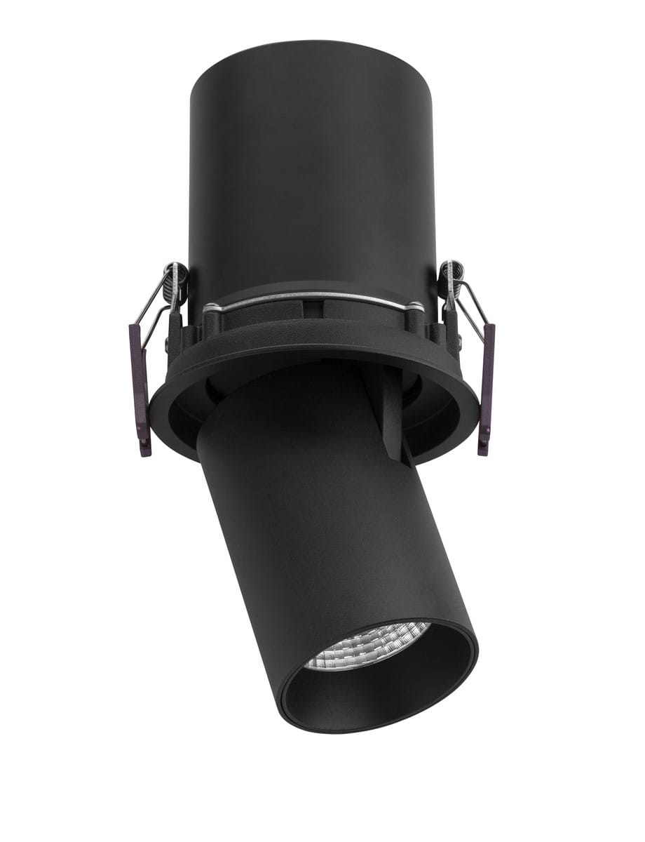 GARUPA LE61368 Lampa natynkowa cylindryczna czarna aluminiowa o regulowanym kącie świecenia