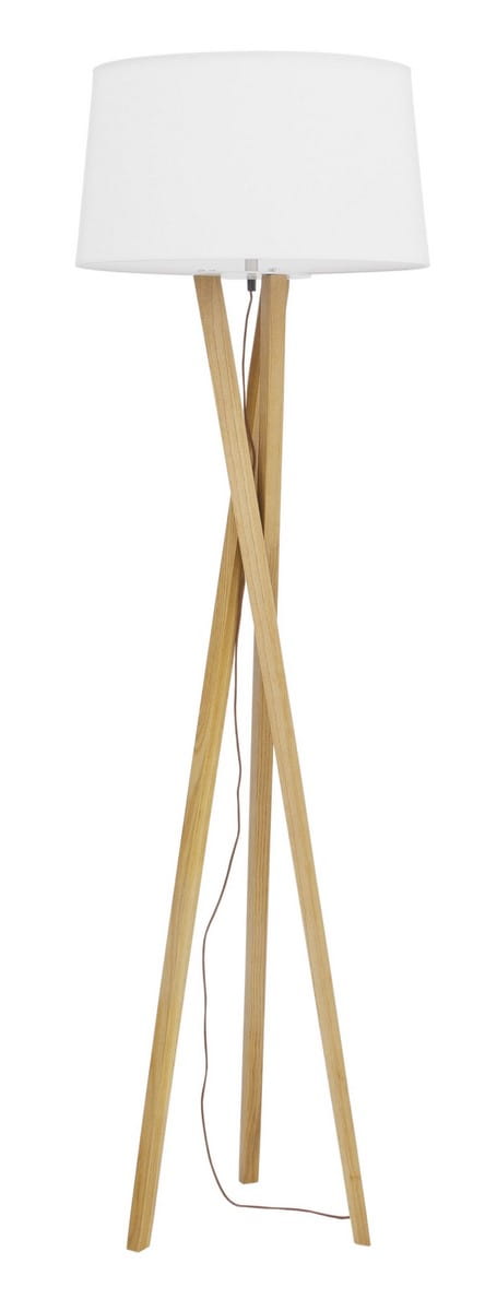 Luces Exclusivas MAICAO LE42095 Lampa podłogowa Drewniana Trójnóg z Abażurem