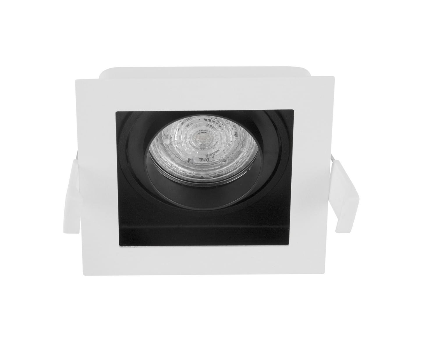 ARROYITO LE61381 Lampa natynkowa kwadratowa biała z czarnym wnętrzem aluminiowa