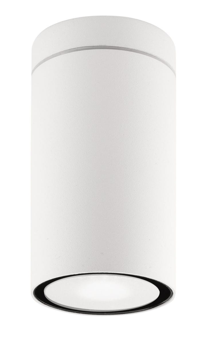 Luces Exclusivas SOGAMOSO LE71423 Lampa sufitowa zewnętrzna cylindryczna biała aluminiowo-szklana o podwyższonej odporności na warunki atmosferyczne