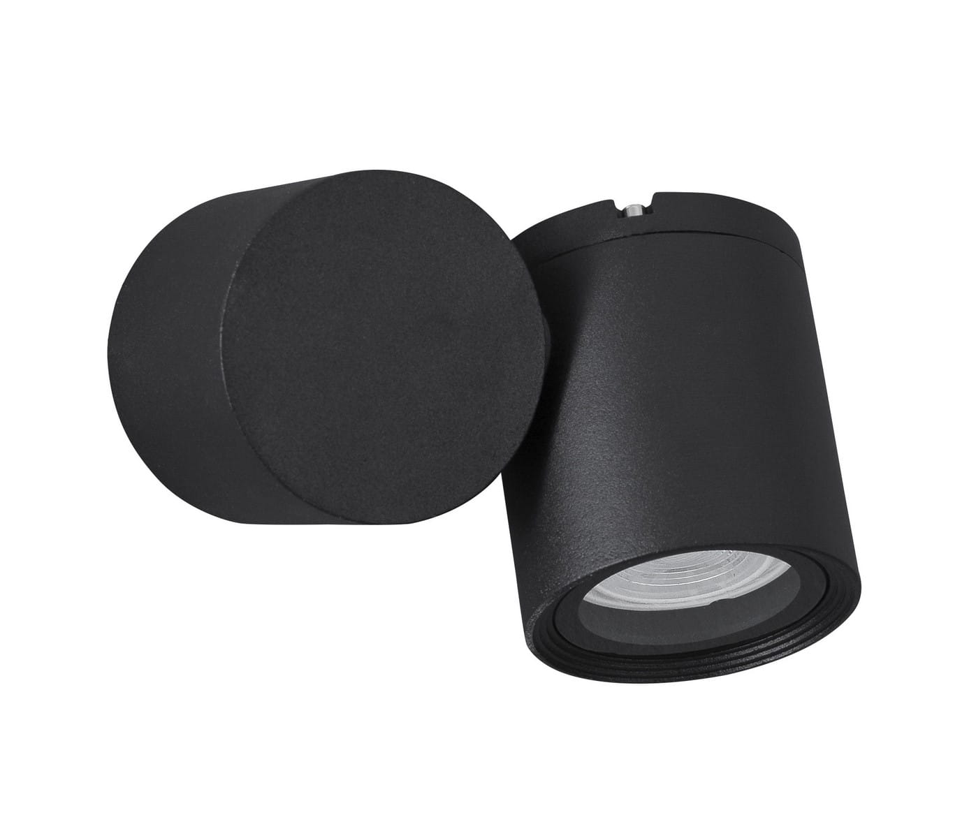 Luces Exclusivas MEJORADA LE71324 Kinkiet zewnętrzny cylindryczny czarny aluminiowo-szklany o podwyższonej odporności na warunki atmosferyczne