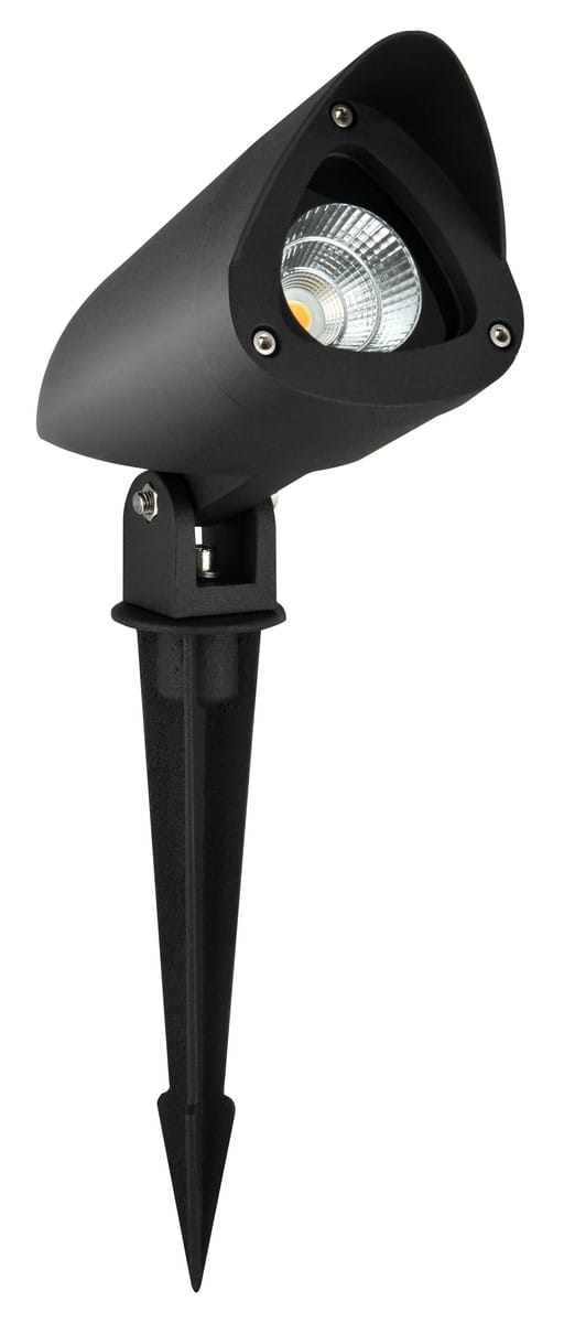 Luces Exclusivas TORREJON LE71451 Lampa ogrodowa stojąca Trójkątna czarna z aluminiowo-szklaną konstrukcją o wysokim stopniu ochrony IP65