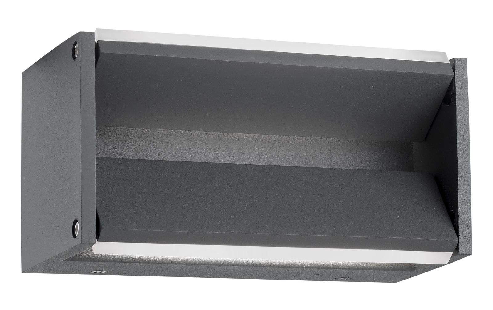Luces Exclusivas MONTEROS LE71335 Kinkiet zewnętrzny prostokątny szary z aluminiowym korpusem i akrylowym dyfuzorem o podwyższonej odporności na warunki atmosferyczne