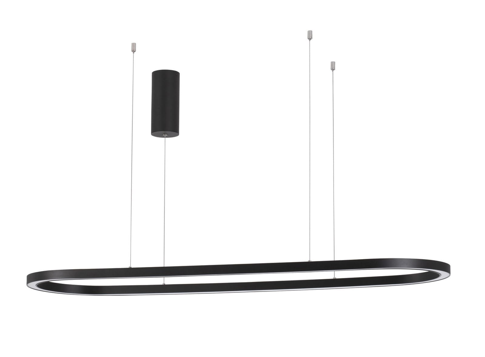 Luces Exclusivas SILAO LE42797 Czarna owalna lampa wisząca LED o długości 120 cm z regulacją wysokości i zewnętrznym ściemnianiem