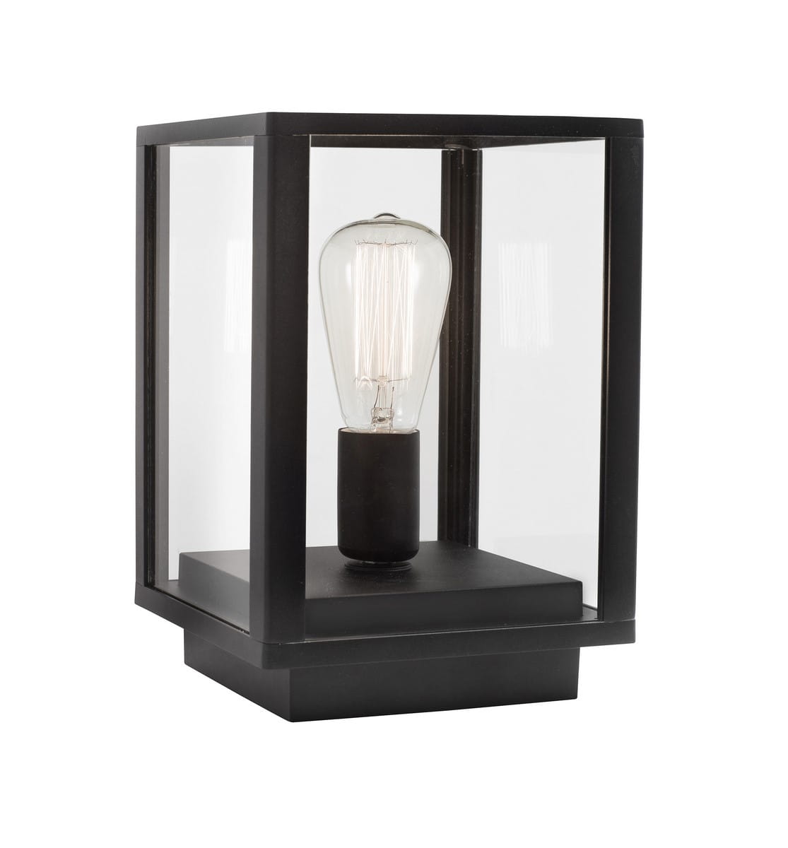 Luces Exclusivas PENAFLOR LE71351 Ogrodowa lampa stojąca kwadratowa czarna z przezroczystym szkłem