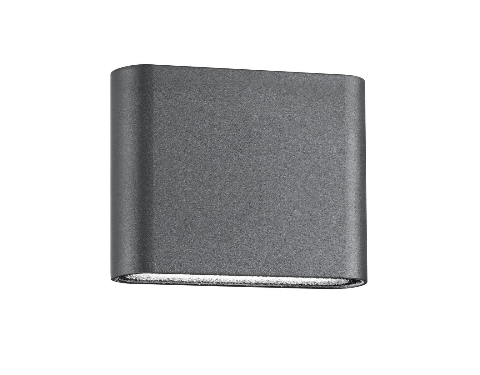 Luces Exclusivas MADRYN LE71369 Kinkiet zewnętrzny prostokątny szary aluminiowo-szklany odporny na warunki atmosferyczne