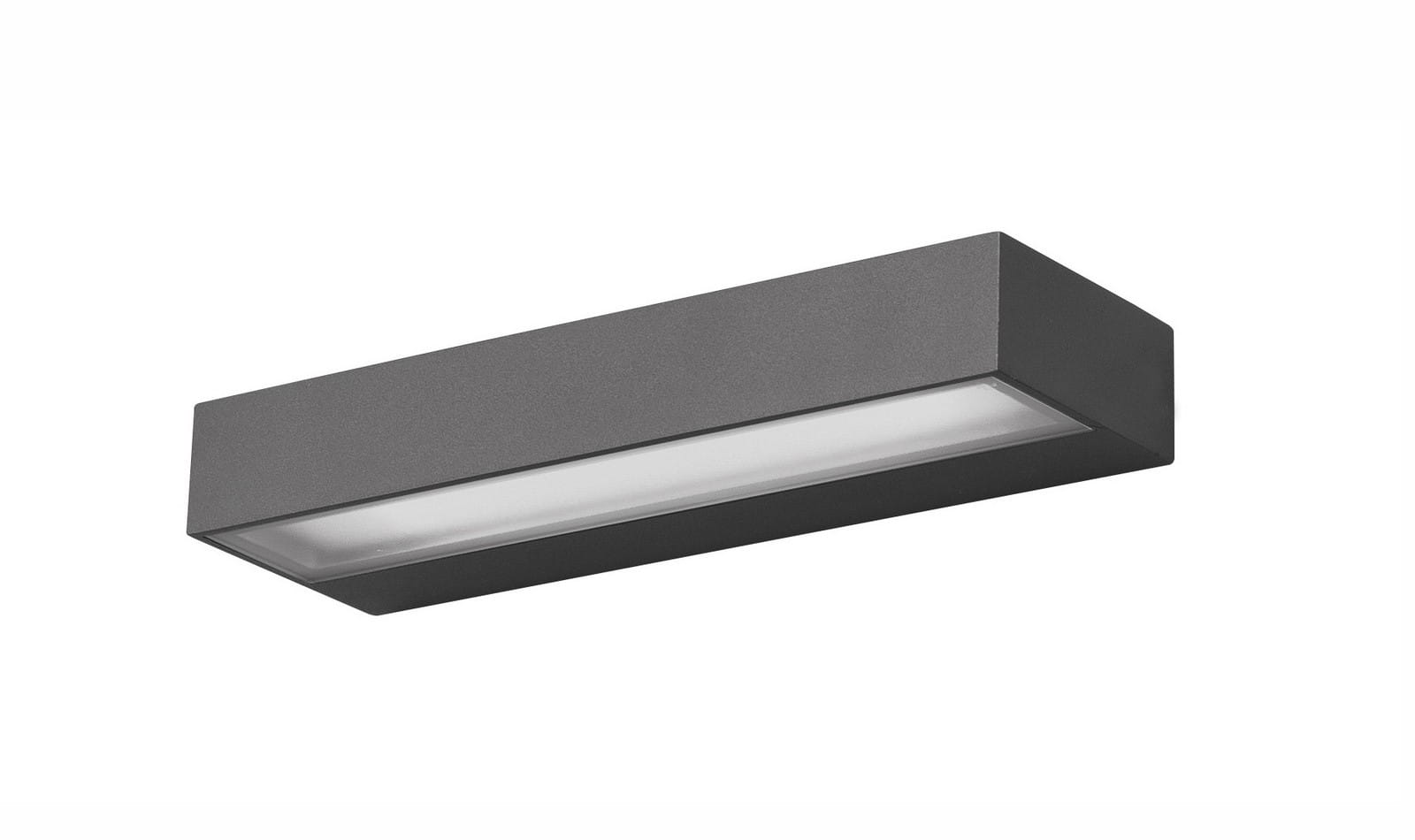 Luces Exclusivas QUINTERO LE71375 Kinkiet zewnętrzny prostokątny szary z aluminiowo-szklaną oprawą LED o wysokiej odporności na warunki atmosferyczne IP65