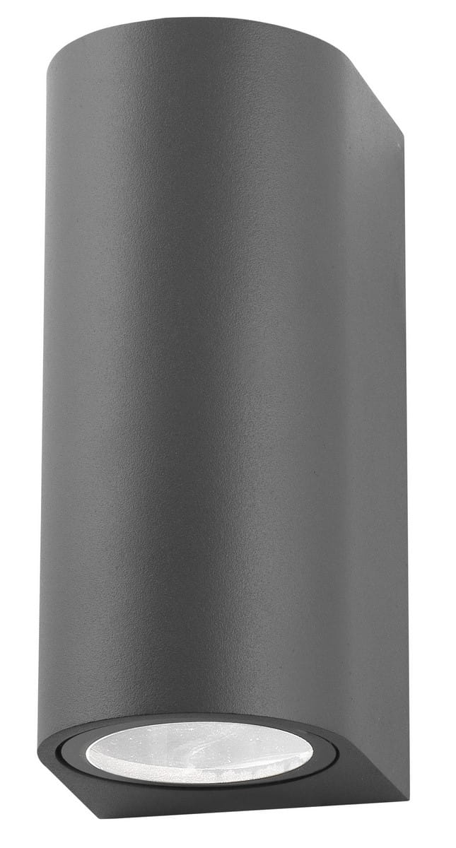 Luces Exclusivas RANCAGUA LE71378 Kinkiet zewnętrzny cylindryczny szary aluminiowo-szklany odporny na warunki atmosferyczne