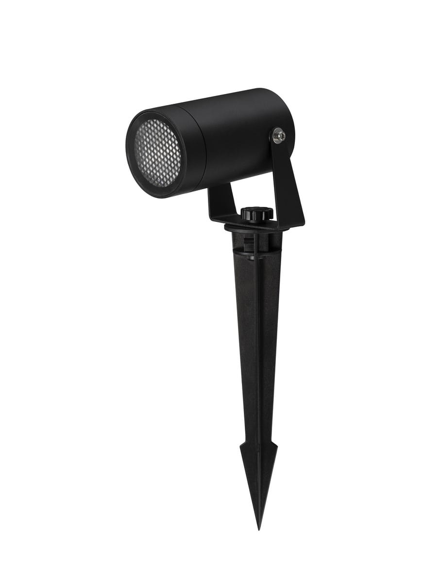 Luces Exclusivas ACUCHA BASE LE73534 Ogrodowa lampa stojąca cylindryczna czarna z aluminiowo-szklaną konstrukcją o podwyższonej odporności na warunki atmosferyczne IP6