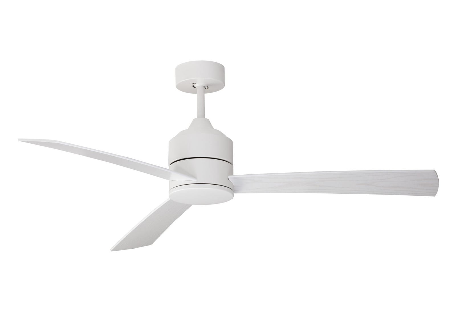 APIZACO LE42961 wentylator sufitowy Trzy łopatkowe białe skrzydła aluminiowo drewniany korpus nowoczesny design