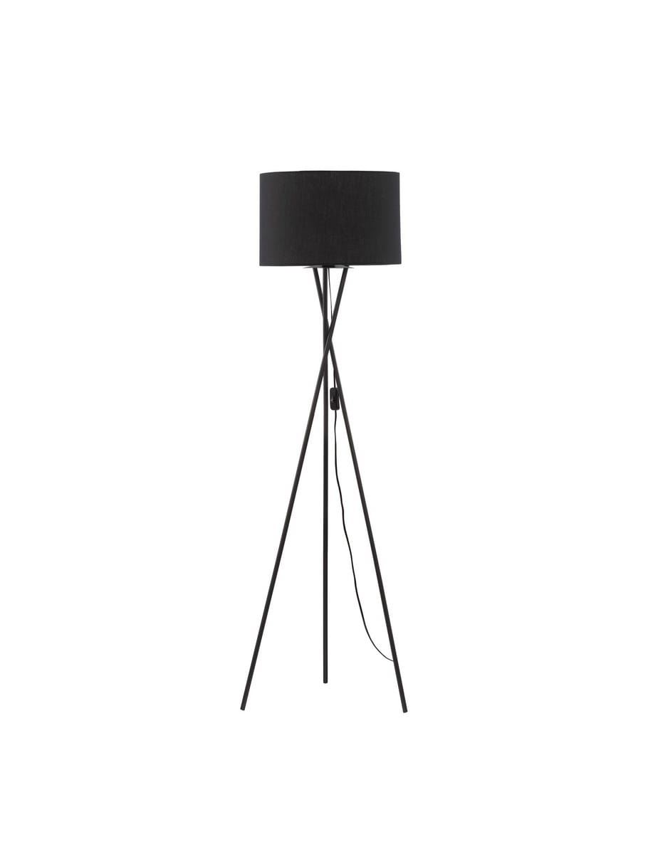 Luces Exclusivas ACACIA LE43446 Lampa podłogowa Czarna Trójnóg z Okrągłym Abażurem