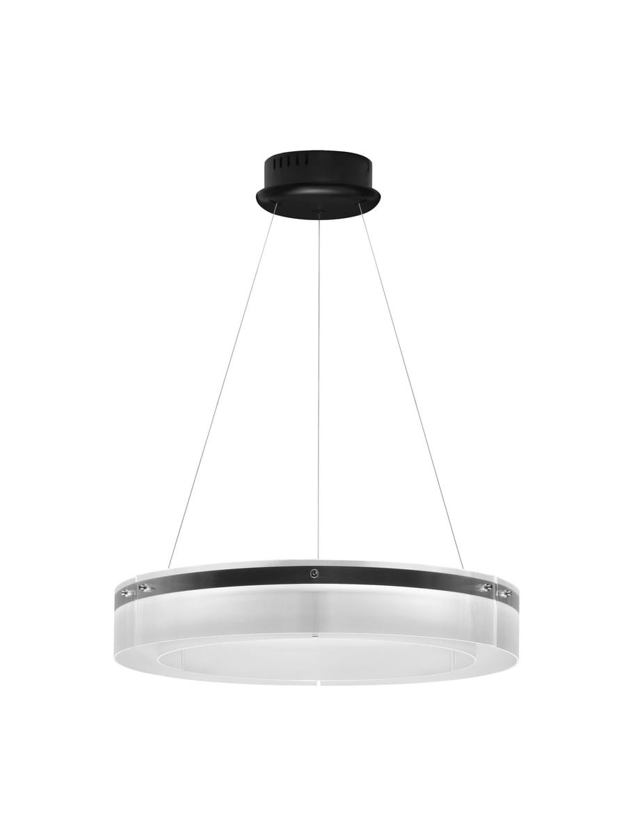 BAJIOS LE43647 Lampa wisząca LED okrągła nowoczesna aluminiowo-szklana z regulacją natężenia światła