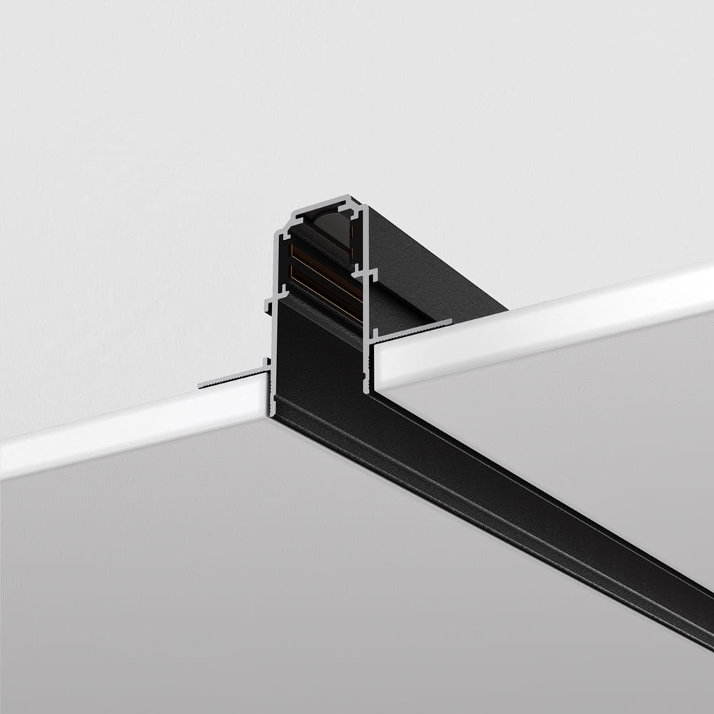 top EXILITY szyna magnetyczna slim 2m czarna wpuszczana do płyty GK 12,5mm