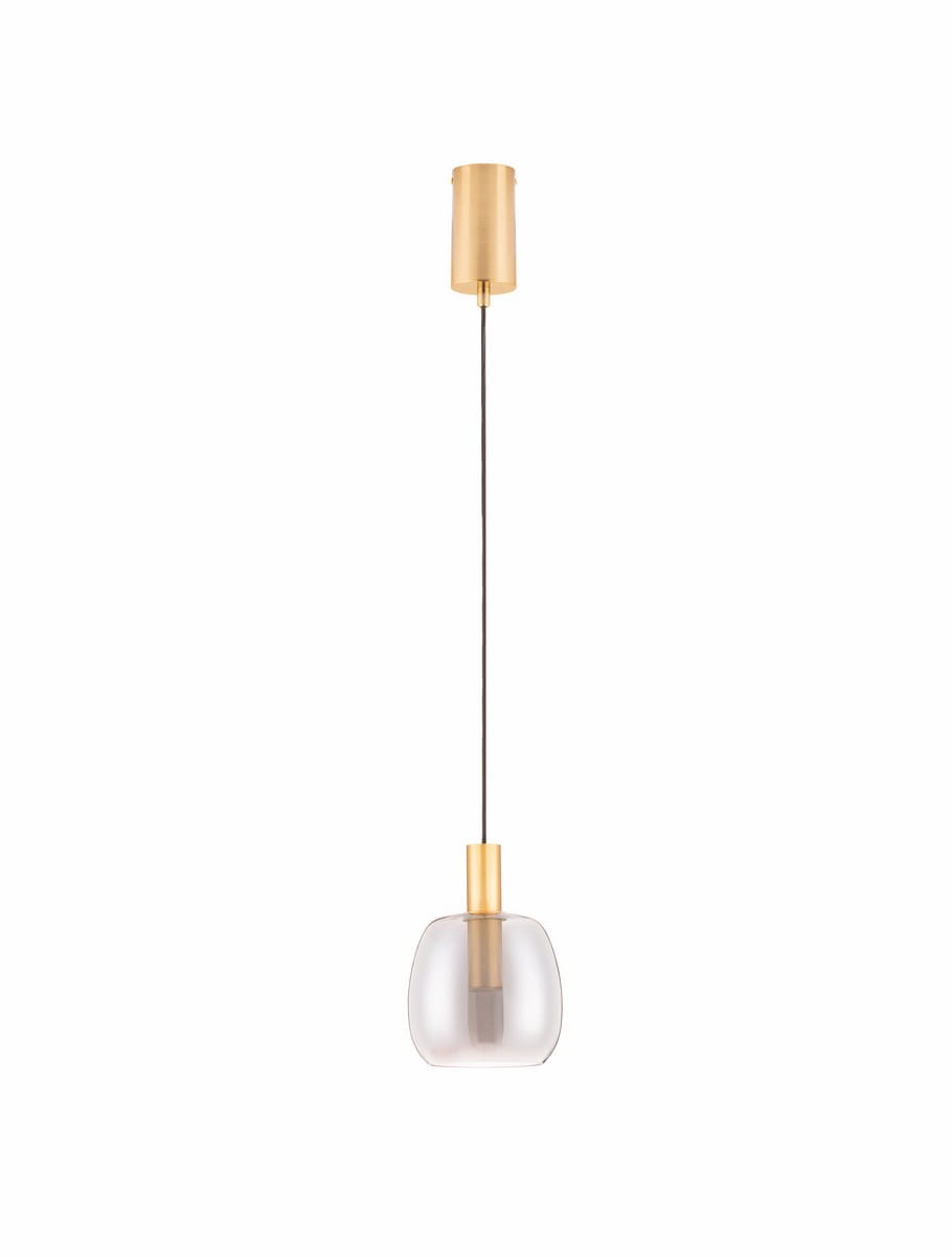 IQUITOS LE44845 Lampa wisząca LED złota z mlecznym szkłem o zaokrąglonym kształcie