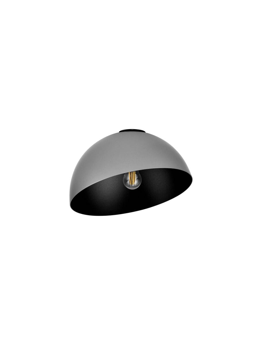 IRONCOLLO LE44906 Nowoczesna lampa sufitowa o półkolistym kloszu metalowa szara i czarna
