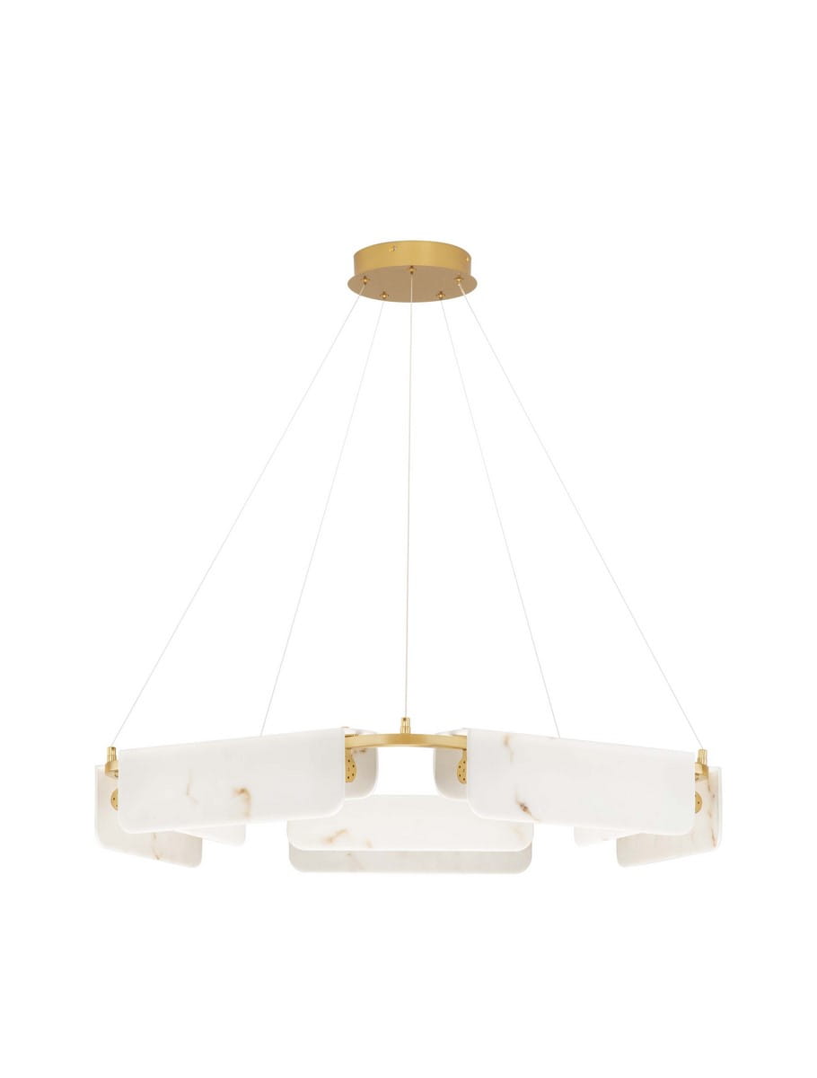 MAIRANA LE44617 Lampa wisząca LED z marmurowymi elementami złota okrągła nowoczesna