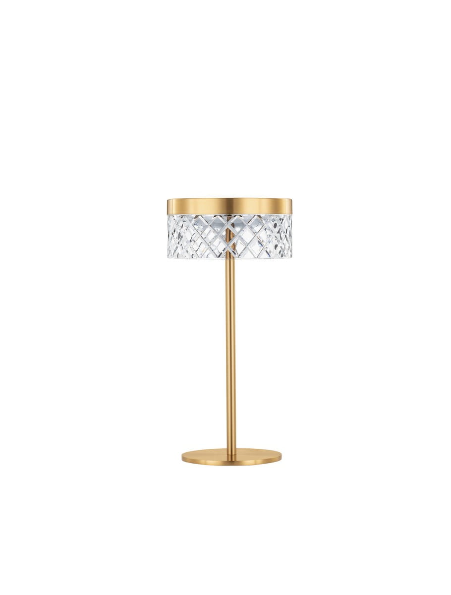 Luces Exclusivas MINEROS LE44584 Lampa stołowa złota z kryształowym cylindrycznym kloszem Elegancka