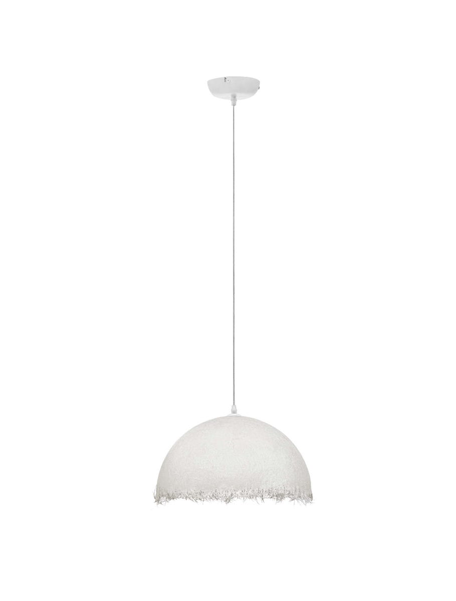 MIZQUE LE44748 Nowoczesna lampa wisząca Klosz półkulisty z jedwabiu Biała Elegancka