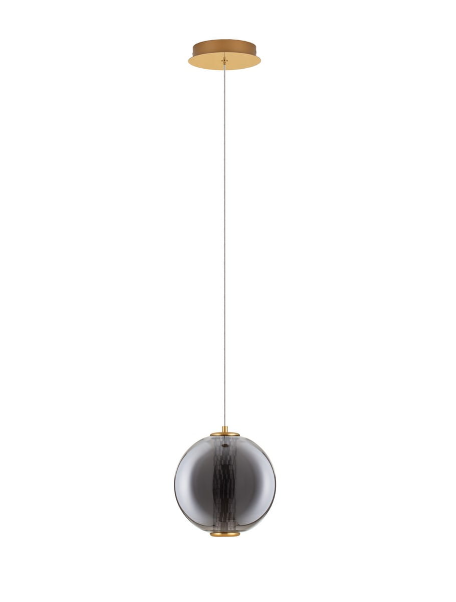 MORROS LE44489 Lampa wisząca LED o kulistym kloszu złota i czarna