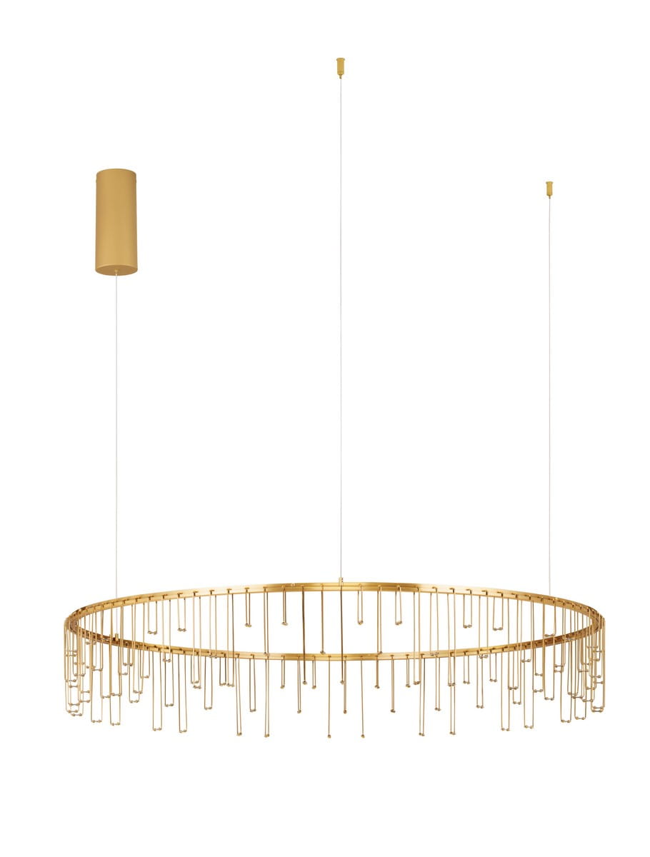 HUARAZ LE44457 Lampa wisząca LED Okrągła złota z regulacją jasności