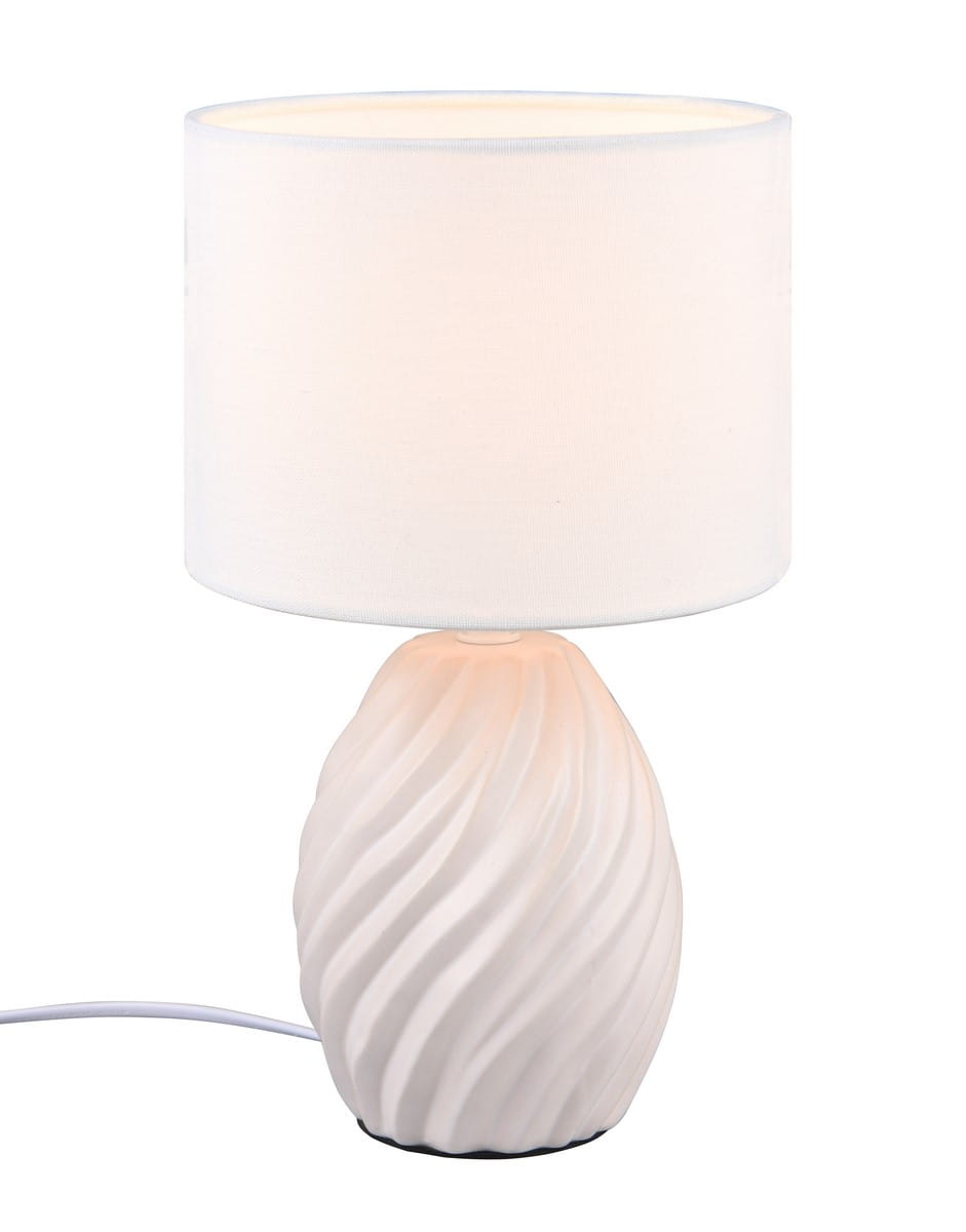 RL Light MELVA R51771031 lampa stołowa ceramiczna biała z białym abażurem 1xE14