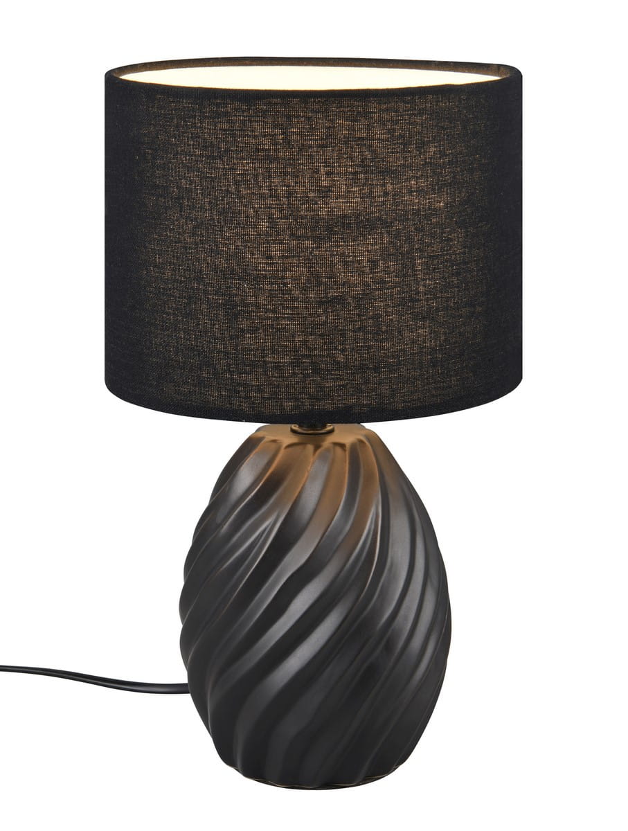 RL Light MELVA R51771032 lampa stołowa ceramiczna czarna z białym abażurem 1xE14