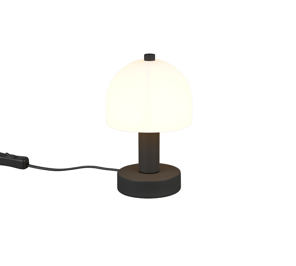 RL Light GLENN R51961032 lampa nocna czarna z białym kloszem 1xE14